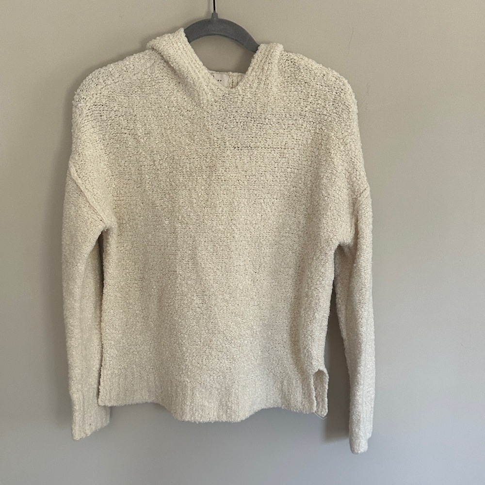 a new day Cream Textured Knit Pullover Hoodie